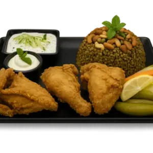 17- Halbes Broasted-Hähnchen mit Freekeh