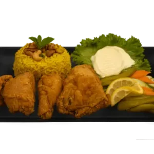 18- Halbes Broasted-Hähnchen mit Reis